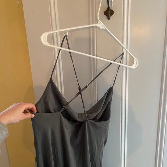 Show Me Your Mumu Verona Cowl Dress Deep Sage Chiffon - Picture 4 of 6